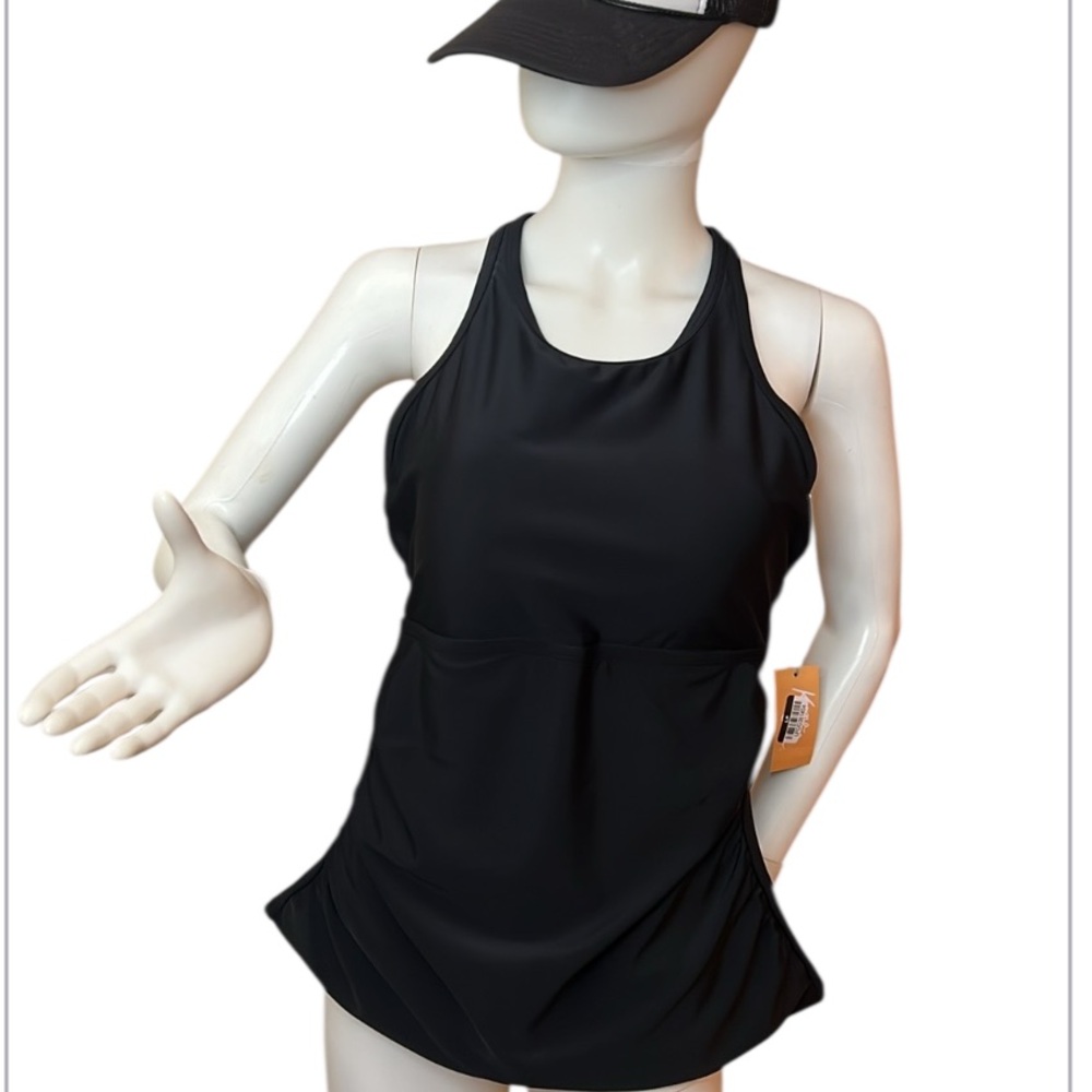 Kona Sol Tankini Elegant Black Swimwear Size 12-14 (L) Adjustable Straps - Picture 6 of 14